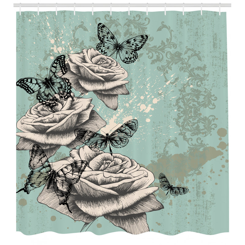 Shower Curtain with Hooks Included, 70" H x 69" W