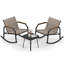 Ensemble de conversation bistro en bois 3 pièces avec chaises berçantes