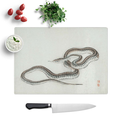 Tempered Glass Snake by Kono Bairei Chopping Board