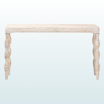 Fenwick Handwoven Seagrass Wicker Waterfall Console Accent Table