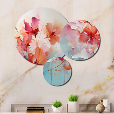 Ensemble de salon abstrait avec fleurs romantiques et collage romantique