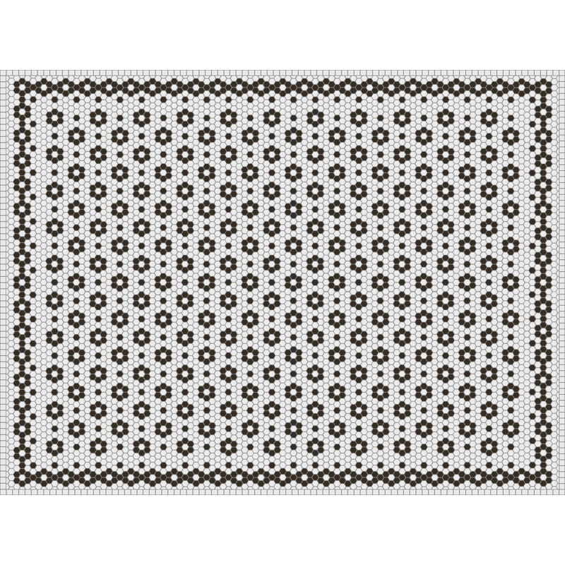 Cacee Vinyl Machine Printed Area Rug, Rectangle 3'3.4" x 4'4.4"