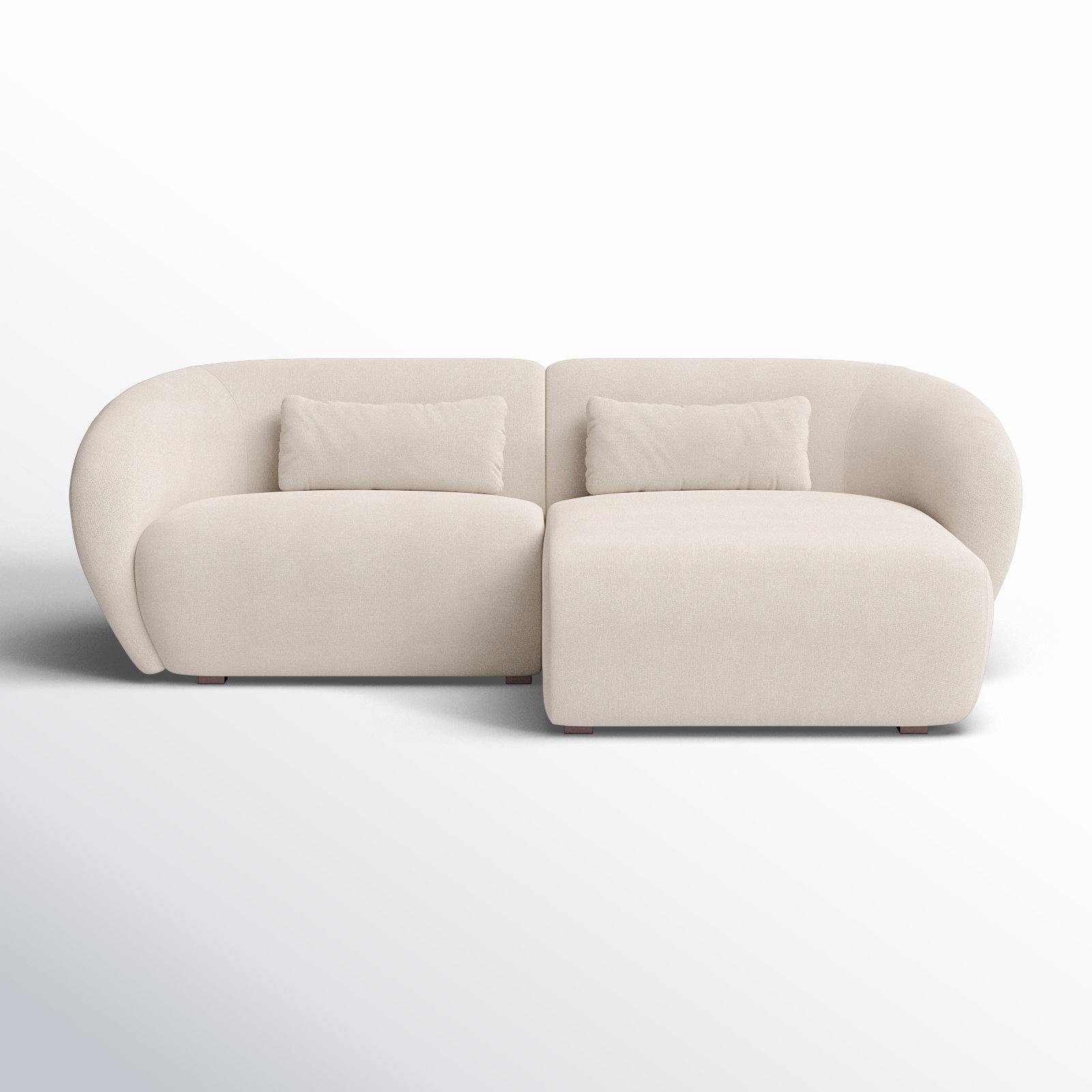 Anson 2 - Piece Upholstered Modular Sectional , Warm White, Right Hand Facing