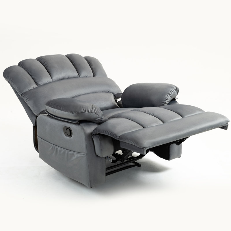Mistydawn 40” W Manual  Polyester Recliner 3 Position, Dark Gray