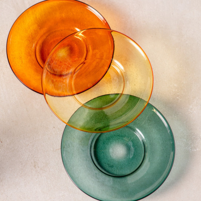 Ensemble de 4 assiettes en verre Niko