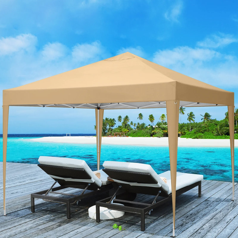 10x10 Pop Up Canopy Tent Without Sidewall, UPF 50+ Waterproof Outdoor Canopy, Instant Tent Portable Canopies Gazebo for Commercial Sun Shade Party Backyard with 4 Sandbags