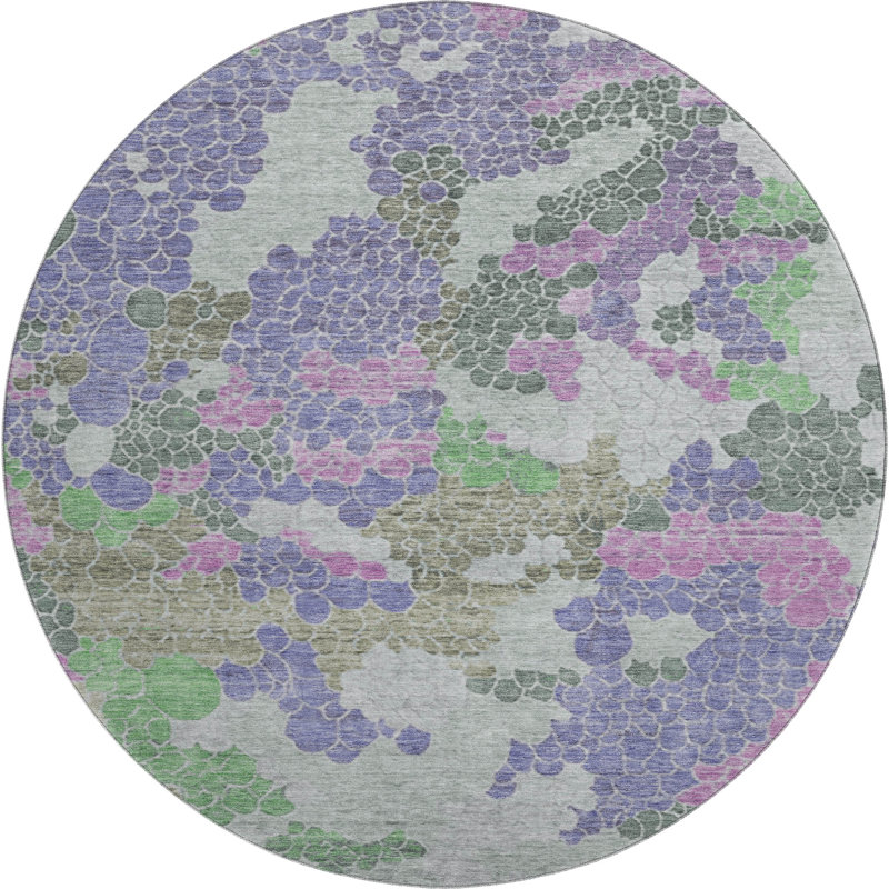 Premium Machine Washable Farolt AMF1906 Geometric Rug, Round 8'