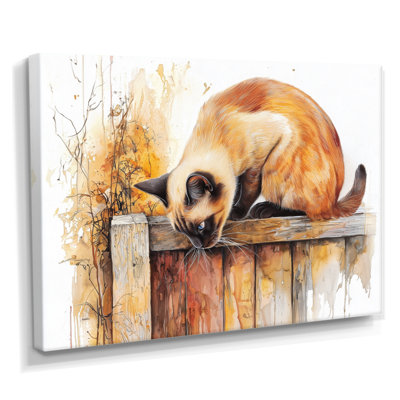 The Curious Siamese Cat II - Décoration murale chat