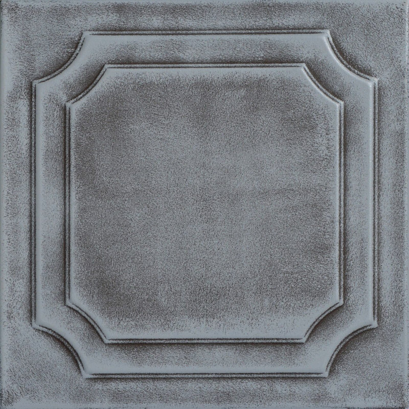Carreau de plafond en polystyrène à coller 1,6 pi x 1,6 pi Virginia, Gris mousse