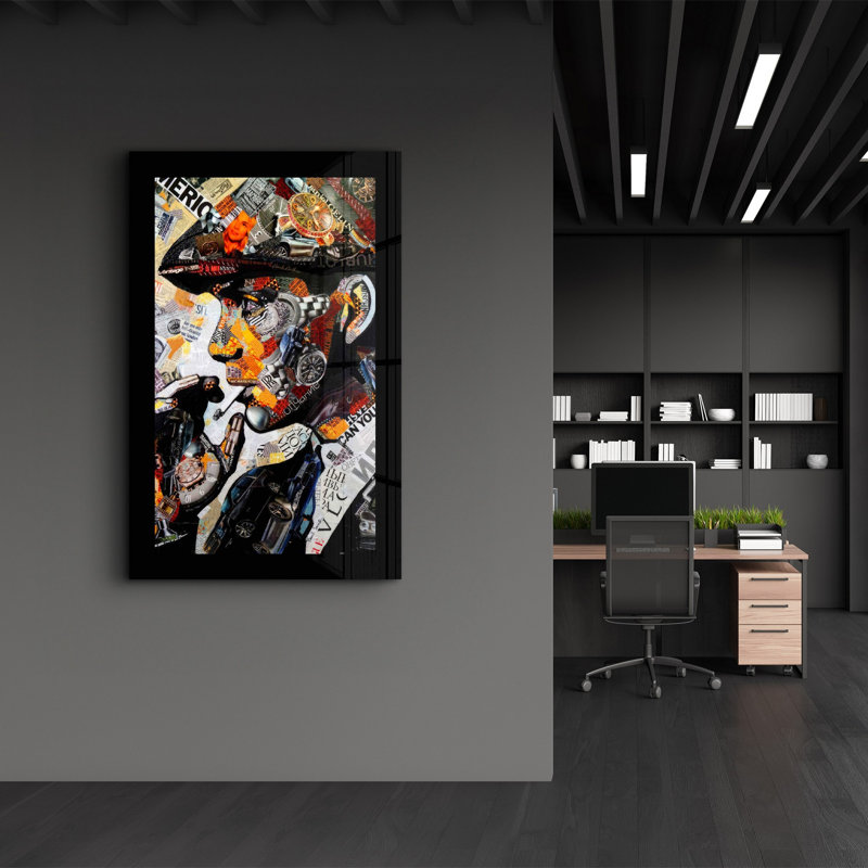 Élégante peinture murale en verre trempé de 13,8 po x 21,7 po | 100% verre trempé, épaisseur: 0,16 pouce | Imprimé UV pour des couleurs éclatantes | Parfait pour la décoration intérieure, le salon et les espaces de bureau