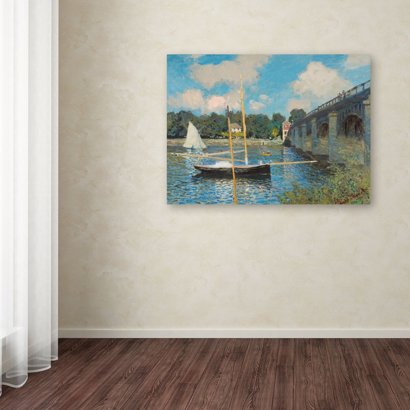 "Le pont à Argenteuil 1874" par Claude Monet, reproduction d'art sur toile tendue encadrée, H 35 po x l 47 po x P 2 po