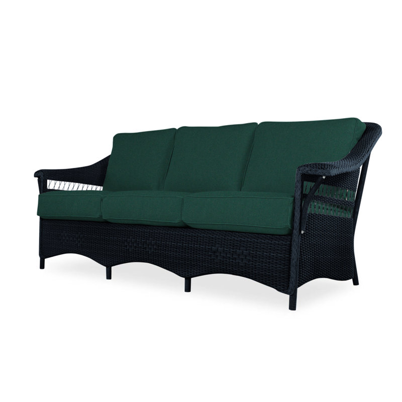 Nantucket Outdoor 3 - Seat Patio Sofa, Hansen Sky, Ebony
