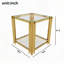 Table de bout moderne carrée en verre transparent-1844878397