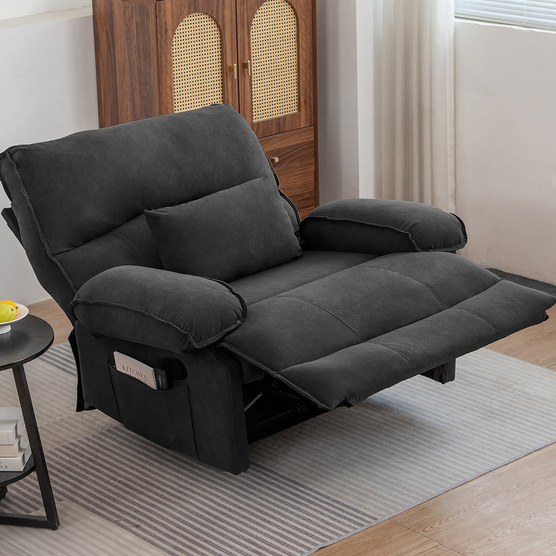 Fauteuil inclinable manuel surdimensionné pour le salon, Gris