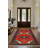 Mattis Red Blue Brown Moroccan Machine Printed Cotton Polyester Area Rug-1546548751