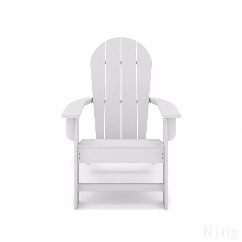 Chaise blanche Adirondack - Bois d'œuvre en polyéthylène haute qualité pour piscine, patio et jardin, Blanc