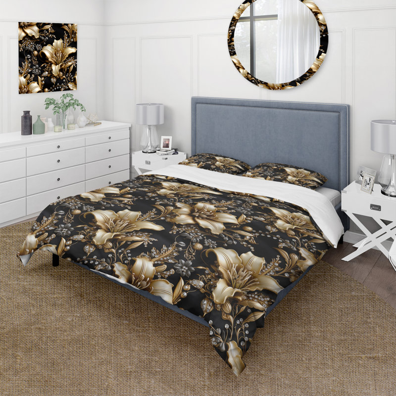 Ensemble de housse de couette Hollywood Opulent Charm, Housse de couette pour grand lit et 2 taies décor