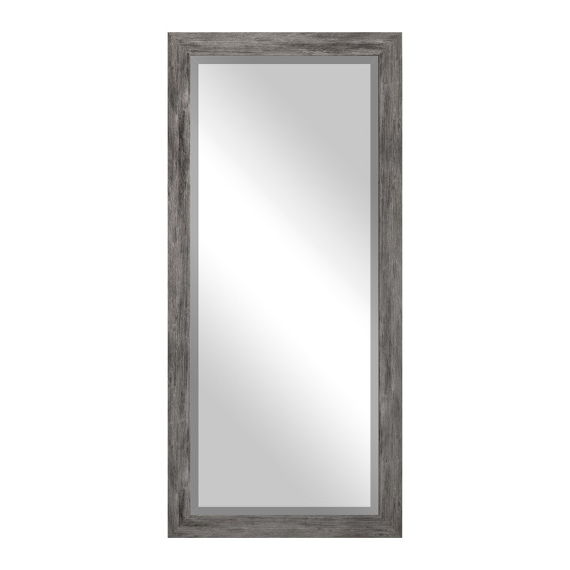 Beveled Full Length Mirror, Gray