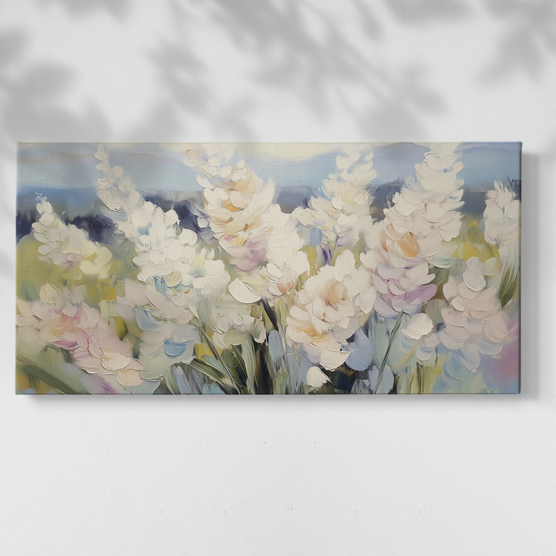 Botanical Series-CCVI- Toile tendue avec châssis tendue - Prêt à accrocher, H 25 po x l 49 po, Doré