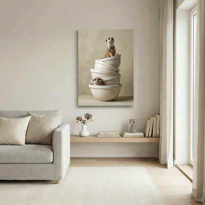 Suricate, impression d'art sur toile, ensemble de 1