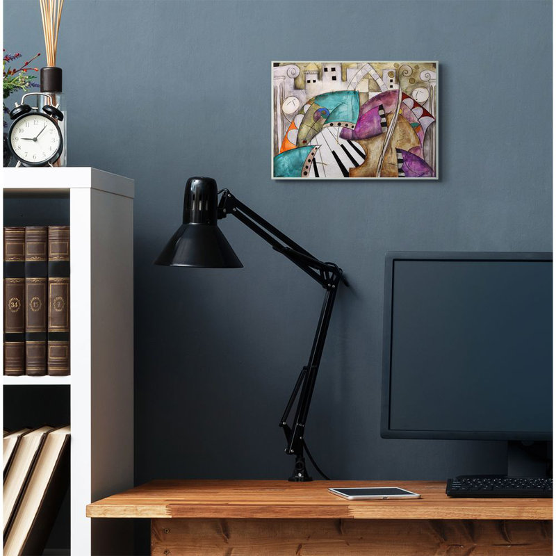 « couleur geometry abstract painting band painting », impression sur toile, H 10 po x l 15 po x P 0,5 po, Bois