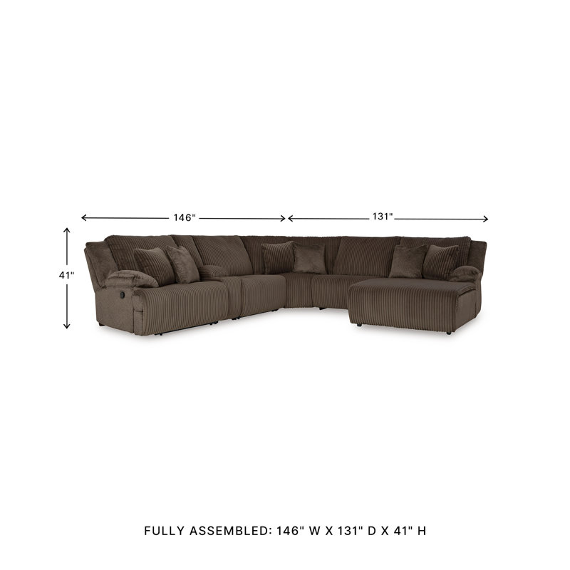 Matherly 6-Piece Reclining Sectional With Chaise, Left Hand Facing