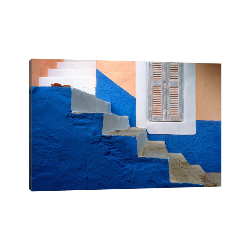 Simi Stair Study, Simi, Greece by Jim Nilsen - Wrapped Canvas Gallery-Wrapped Canvas Giclée