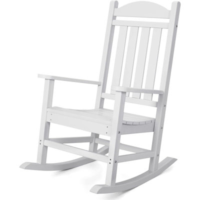Wooden Rocking Chair - Relaxing Backrest Inclination, High Back and Deep Seat