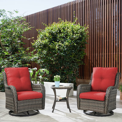 Carolina Ourdoor Wicker Swivel Rocker Seating Group with Cushions