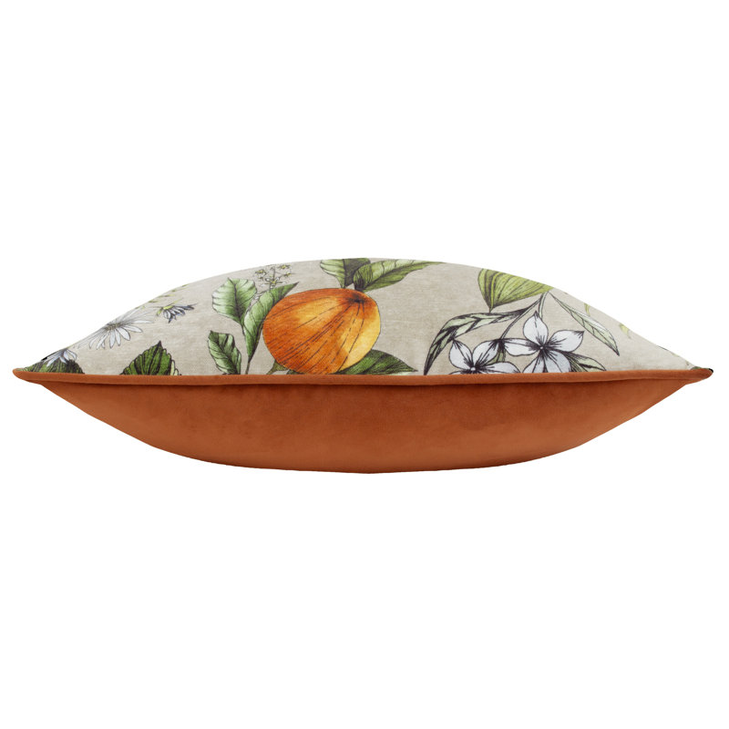 Leilani Floral Cushion, Square, Green/Yellow/Black, 43cm H x 43cm W
