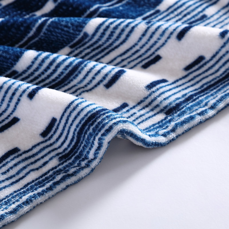 Logan Blue Reversible Fleece Throw Blanket 50"x60"