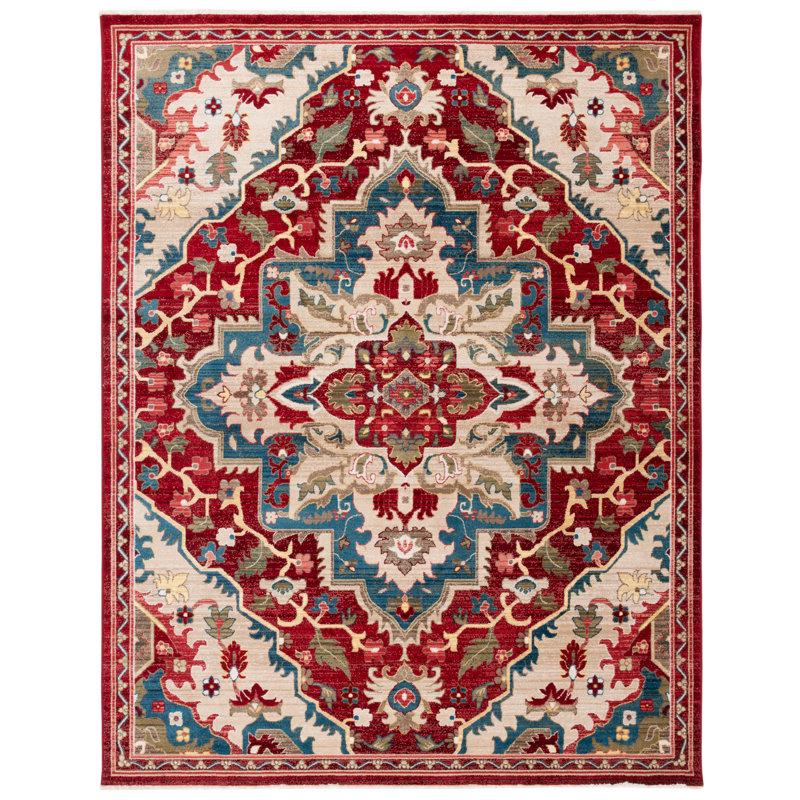 Kurtz Performance Oriental Rug, Rectangle 8' x 10', Red/Beige