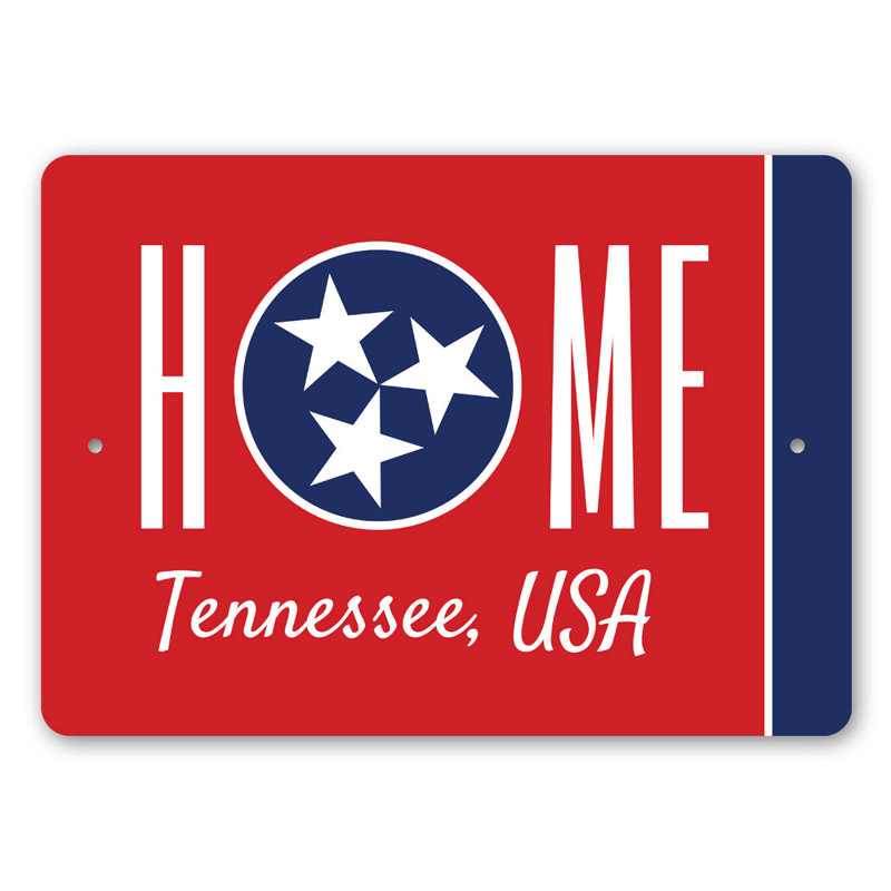 Plaque en aluminium du drapeau du Tennessee, H 10 po x l 14 po x P 0,04 po