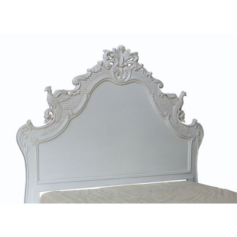 Baker Solid Wood Bed, Antique White, Double (4'6)