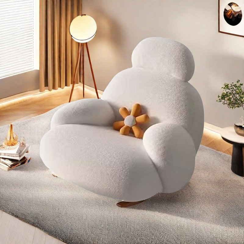 Chaise berçante décontractée, Crème