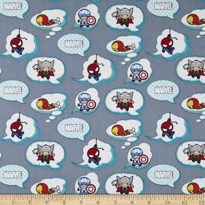 Springs Creative Marvel Kawaii Nursery In Flight Multi, 100% Cotton Fabric By The Yard