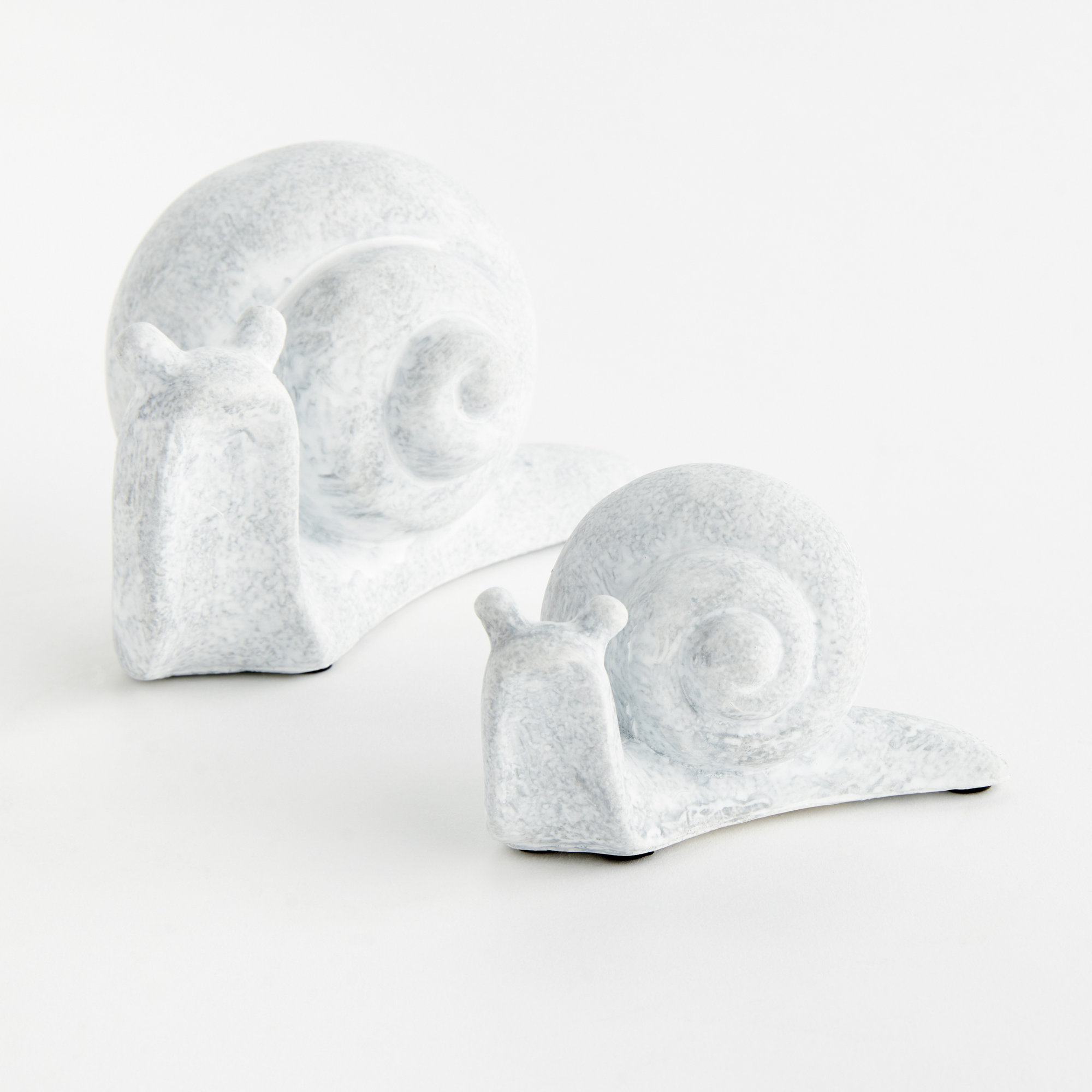 Whitewash Concrete Snail Garden Sculptures