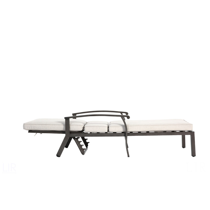 Chaise longue en fonte d'aluminium, Beige