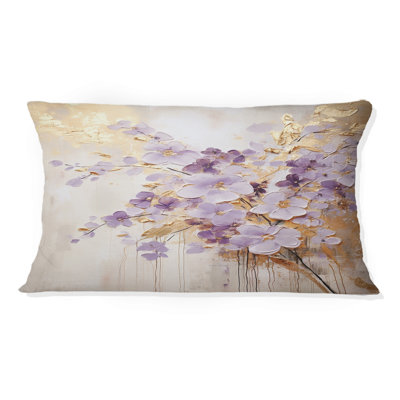Coussin mauve et violet mauve et orné de violettes IV