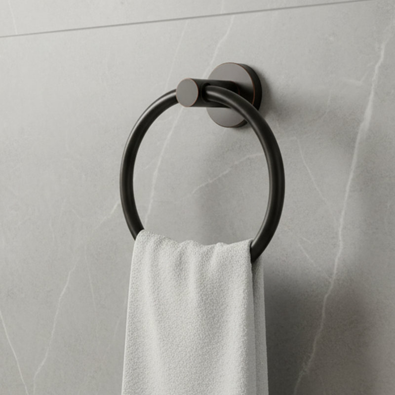 Anneau à serviettes mural - Acier inoxydable SUS 304 - Robuste, Bronze huilé