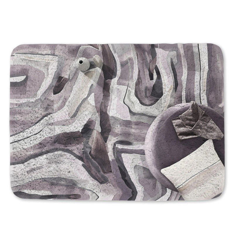 Jennipher Microfiber / Microsuede Non-Slip Bath Mat, 21" W x 34" L