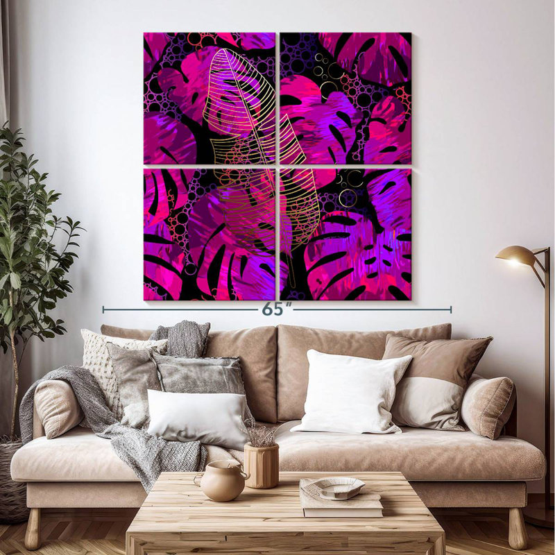 Harnek rose vif Monstera, H 50 po x l 50 po