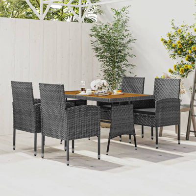 Outdoor Dining Set Grey and Dark Grey Outdoor Patio Dining Table and Chairs Set