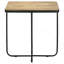 Table d'appoint en travertin et noir.