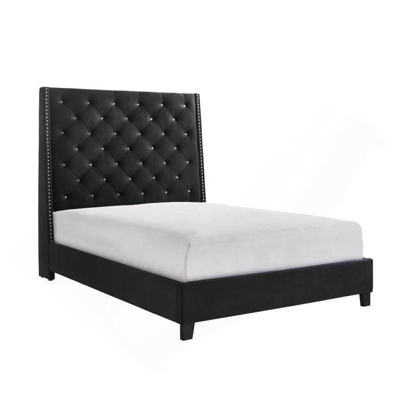 Mobilier de chambre à coucher 1pc, Noir, noir, noir, noir, Grand lit