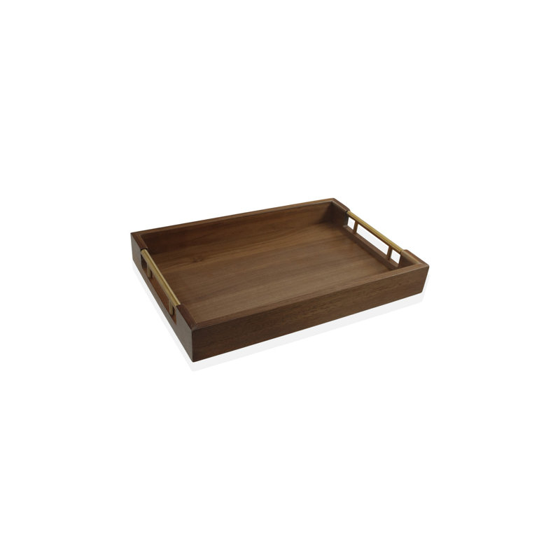 High-Quality Wooden Serving Tray, Beige, 15.0 x 10.2 x 2.0 inches | 100% Natural Wood, Sturdy and Elegant Design | Perfect for Serving Food, Drinks, or Decorative Display in Home & Kitchen