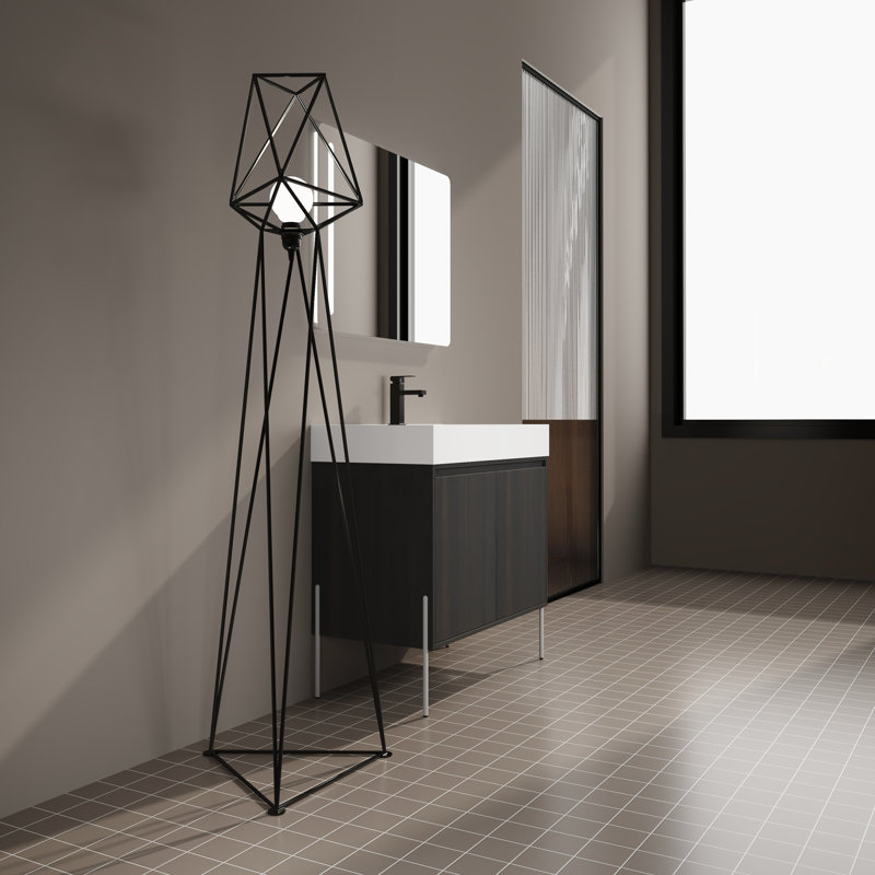 Meuble-lavabo autoportant avec lavabo en résine