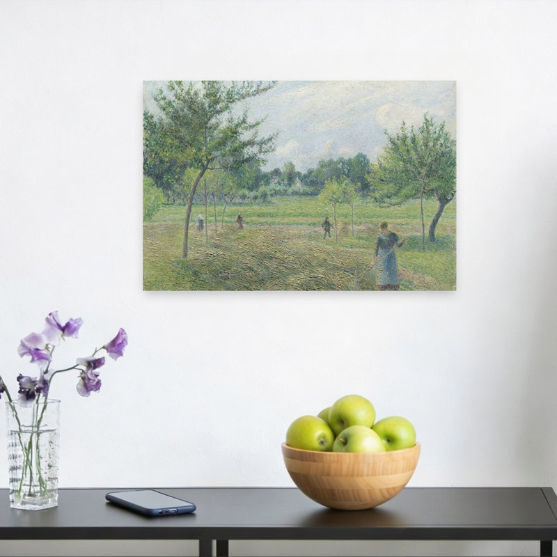 Haymaking At Éragny, 1892 Impressionist Abstract Contemporary Tree Wall Art Print by Camille Pissarro - 1 Piece Wrapped Canvas Wall Art