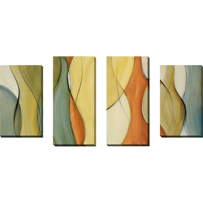 Coalescence-ensemble de 4 reproductions d’art sur toile tendue, H 30 po x l 56 po x P 1 po