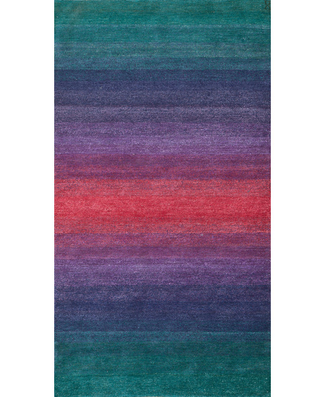Fade Hand Woven Silk and Wool Ombre Area Rug, Rectangle 8' x 10'